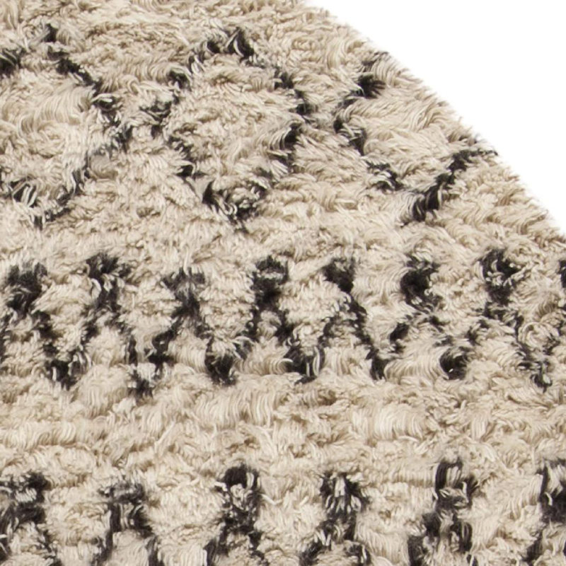 Clem Southwestern Handmade Tufted Wool Ivory/Brown Area Rug, Round 6'