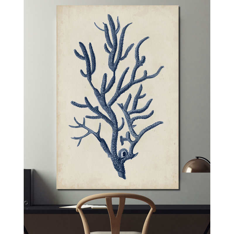 « indigo corail iv », impression, H 27 po x l 18 po x P 1,5 po, Toile tendue