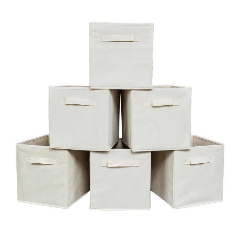 Boîte de rangement en tissu pliable, Beige
