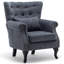 Fauteuil à oreilles touffeté-554758152