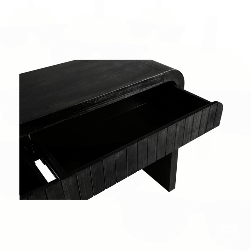 59'' Vintage Crafted Entryway Table Two Hidden Handle Drawers Farmhouse Console Table Easy Assembly, Black