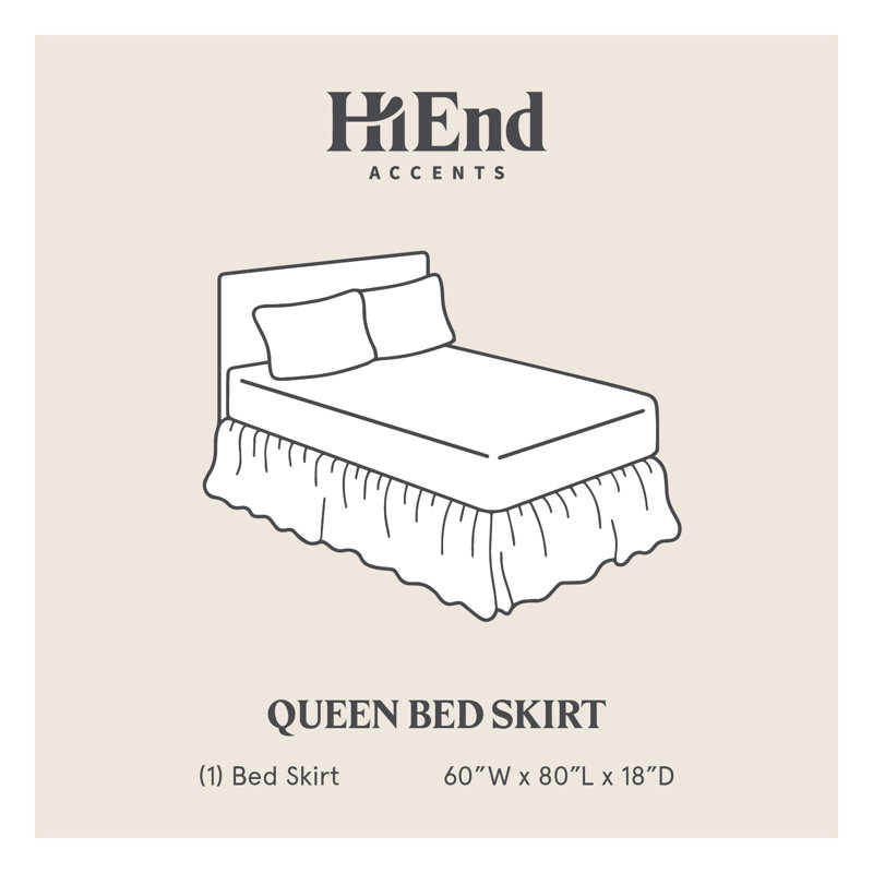 Fairfield Quilted Classic Herringbone Design Bed Skirt, Queen