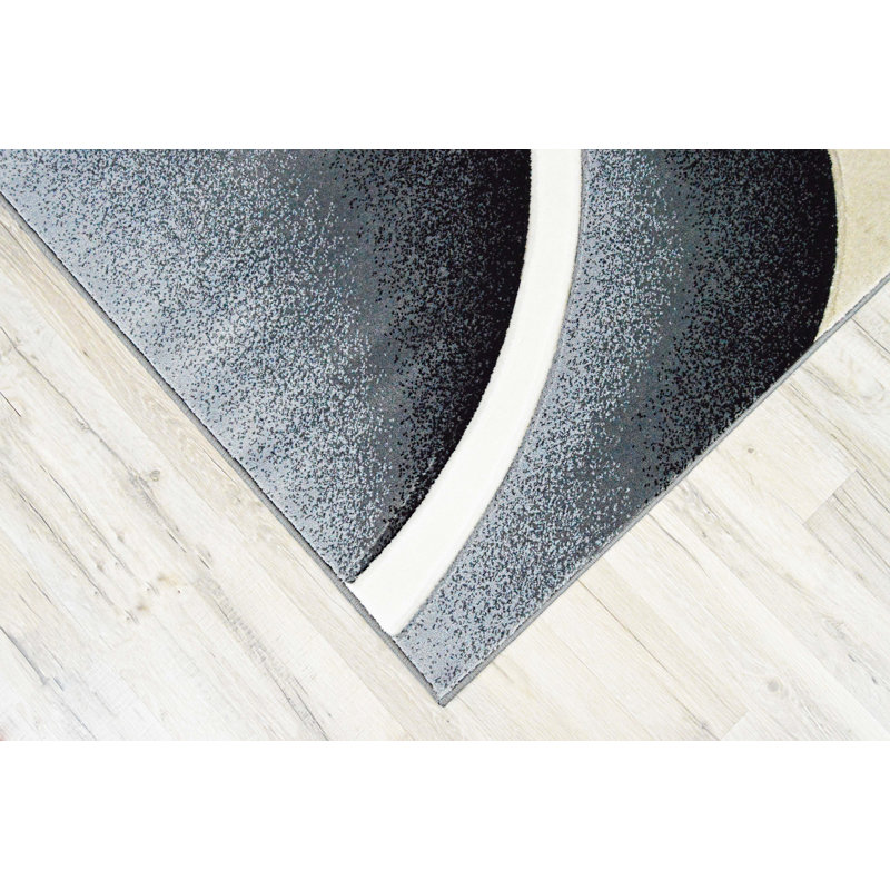 Mccampbell Abstract Area Rug, Rectangle 2' x 4', Beige/Burgundy