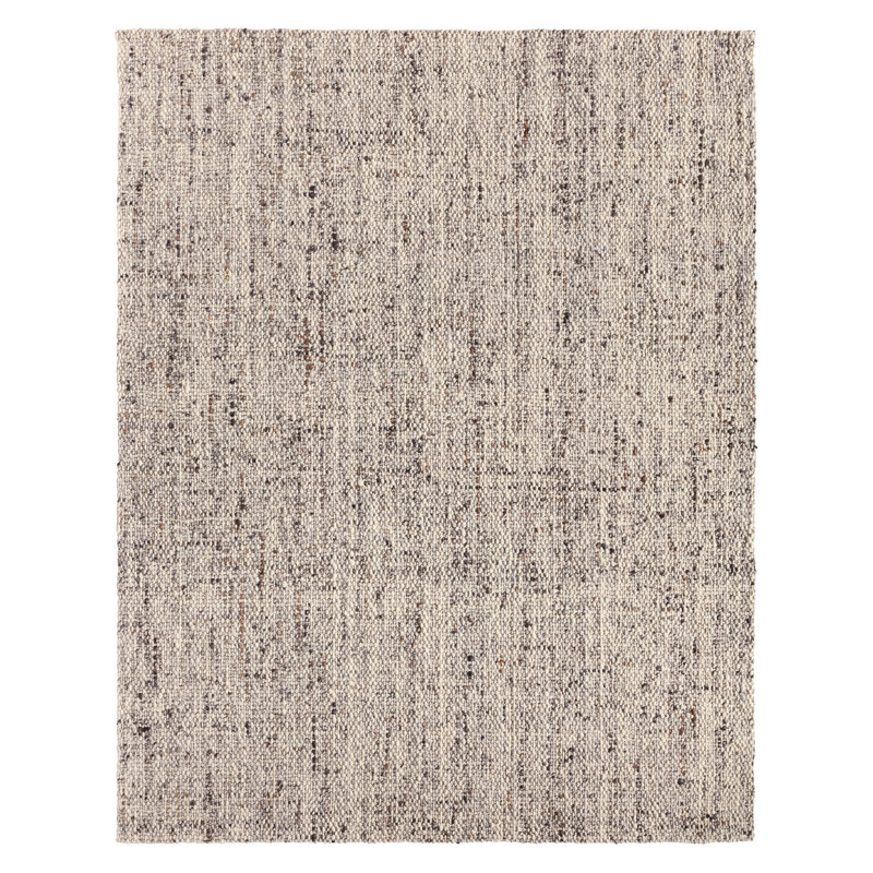 Tapis gris en laine fabriqué à la main Elya, Rectangle de 5 pi x 8 pi