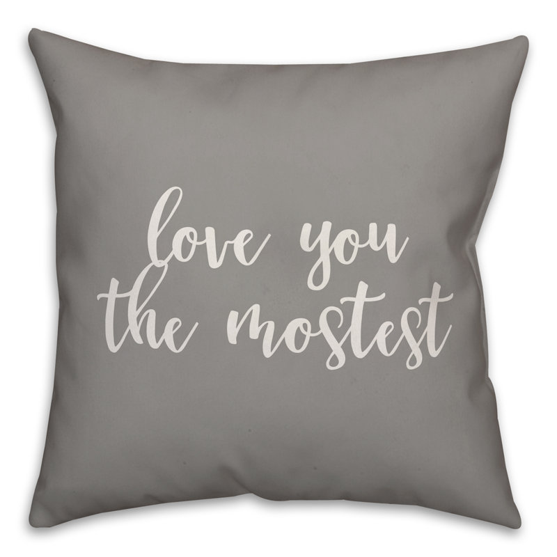 Coussin Love You Mostest, Gris, Housse de coussin et insert