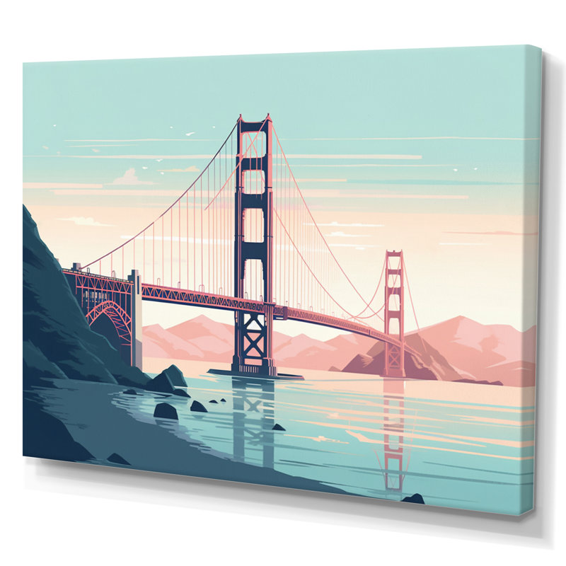 Golden Gate Bridge San Francisco II, reproduction d'art sur toile, H 30 po x l 40 po x P 1,5 po, Toile tendue