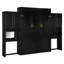Grand lit escamotable avec bureau, coiffeuse et armoires, espresso