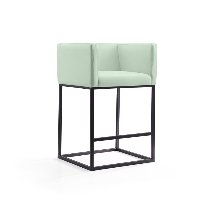Upholstered Counter Stool with Metal Frame