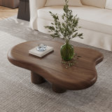 Babajide 48.4inch Cloud Shape Brown four leg Coffee Table, Solid Wood Coffee Table for Livingroom