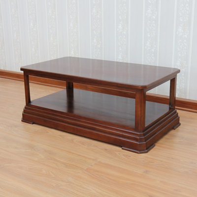 Patriot Solid Wood Solid Wood Floor Shelf Coffee Table with Storage