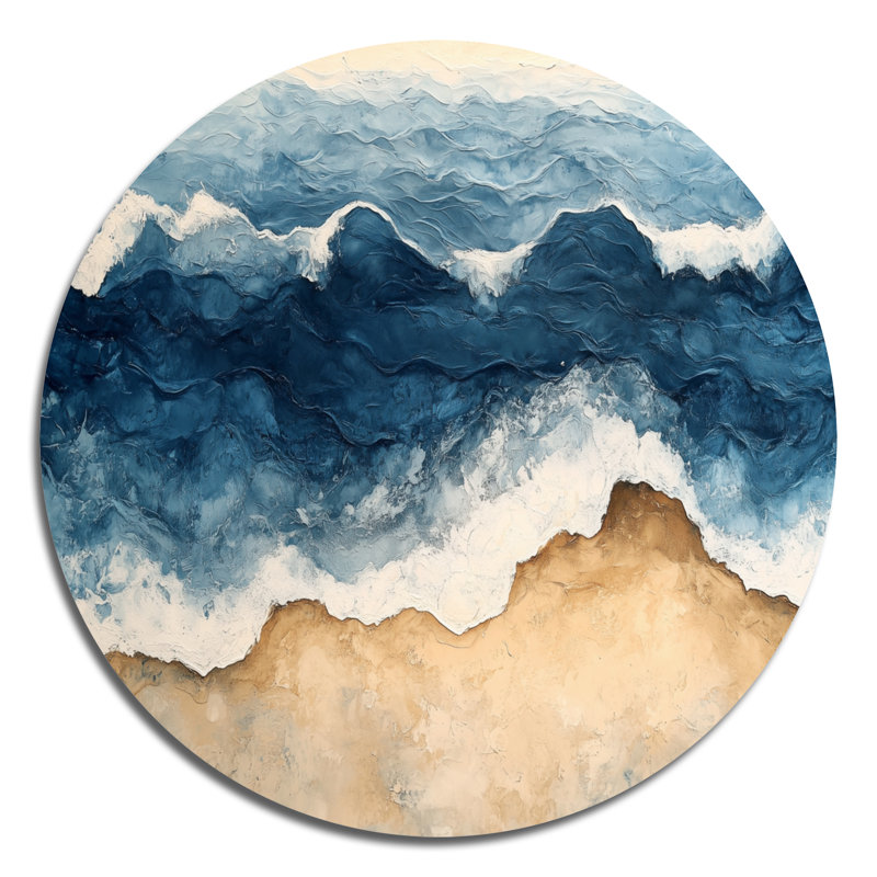 Abstrait océan, vagues côtières et côte, L 36 po x H 36 po