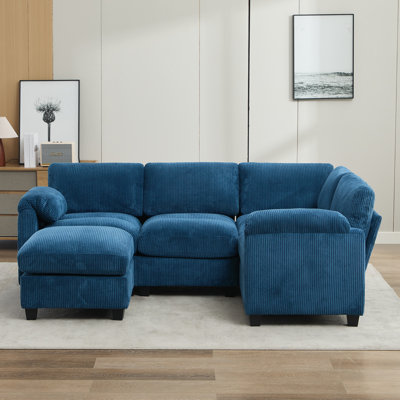5 - Piece Reversible Modular Corner Sectional With Ottoman