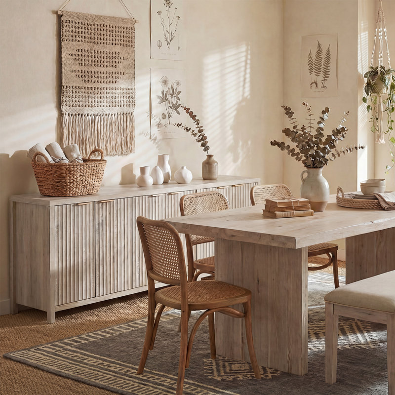 Nicolee 86" Sideboard, Greige Oak