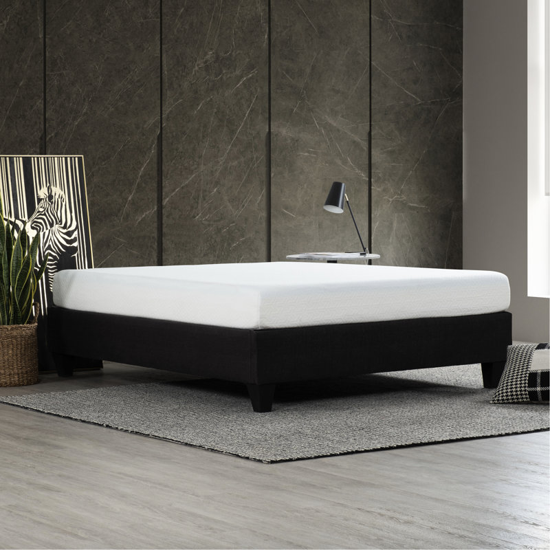 Base de lit tapissier gris foncé