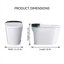 Toilette intelligente une pièce sans réservoir avec bidet intégré avec capteur de coup de pied de pied, couvercle à ouverture / fermeture automatique, séchoir à air chaud, veilleuse, chasse d'eau en cas de panne de courant, noir-125048858