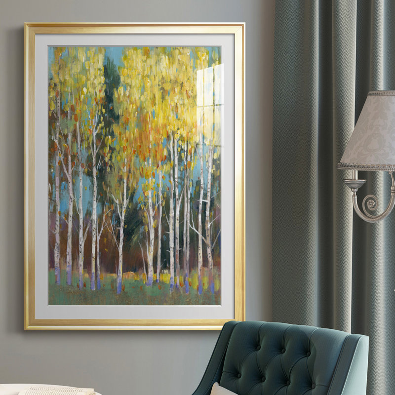 " Aspen Grove II ", Gold Framed, 36.5" H x 26.5" W x 1" D