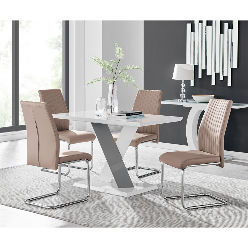 Eubanks 4 - Person Dining Set, Cappuccino