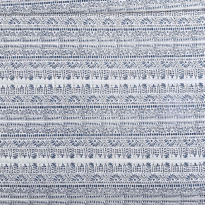 Reef Coastal Cotton Geometric Shapes Quilt, Full/Queen Quilt + 2 Shams