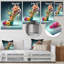 «Blue Floral Hight Heels III» - décoration murale mode en métal-87833124