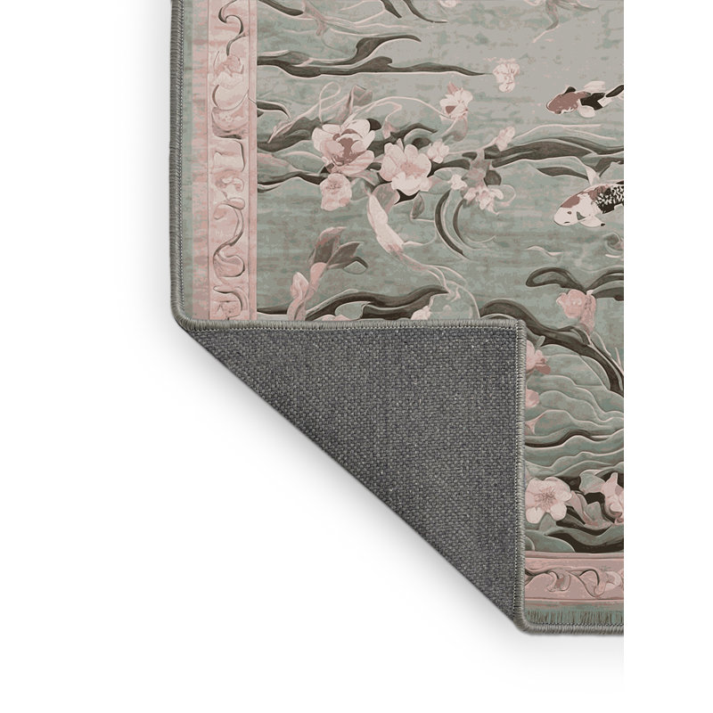 Tapis gris soyeux et moelleux, Rectangulaire 3 pi x 5 pi