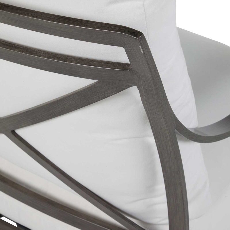 Monaco Arm Chair with Cushions, Natural White, Welt, Slate Gray