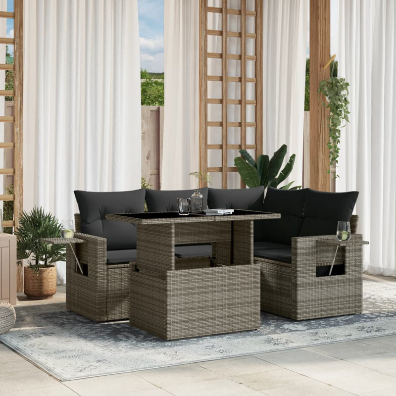 Vidaxl Garden Sofa Set Grey, Dark Grey