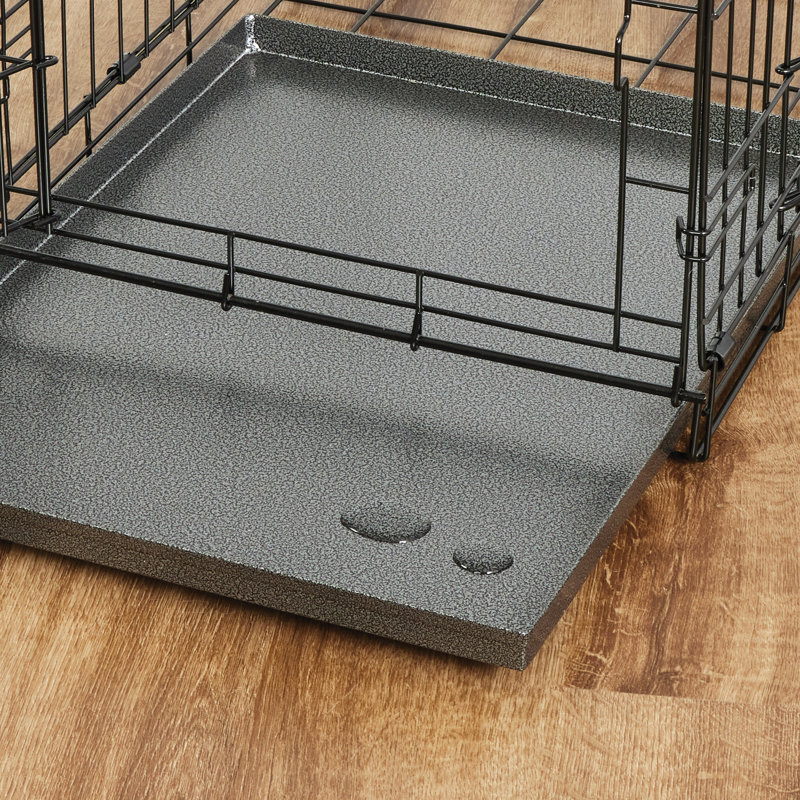 24-Inch Gray Metal Dog Crate Replacement Pan