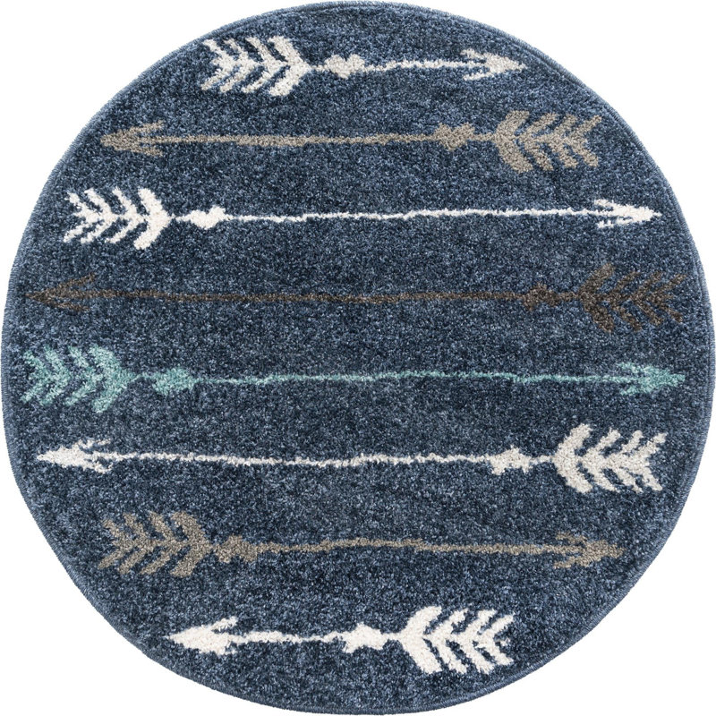 Downer Abstract Indoor Rug, Round 3'3"