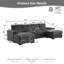 Canapé modulaire en U avec 2 repose-pieds mobiles, canapé-lit à siège profond 4 places, meubles de salon rembourrés en polyester avec rangement pour accoudoirs et assemblage facile-1453975484