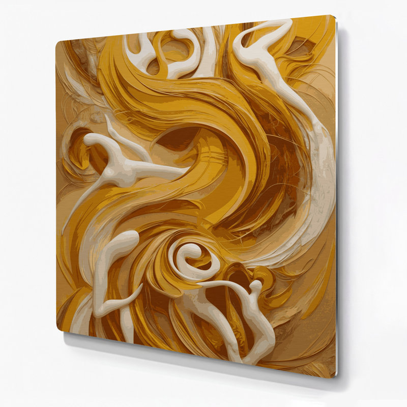 Art mural abstrait en métal brun figuratif 7, H 16 po x l 16 po