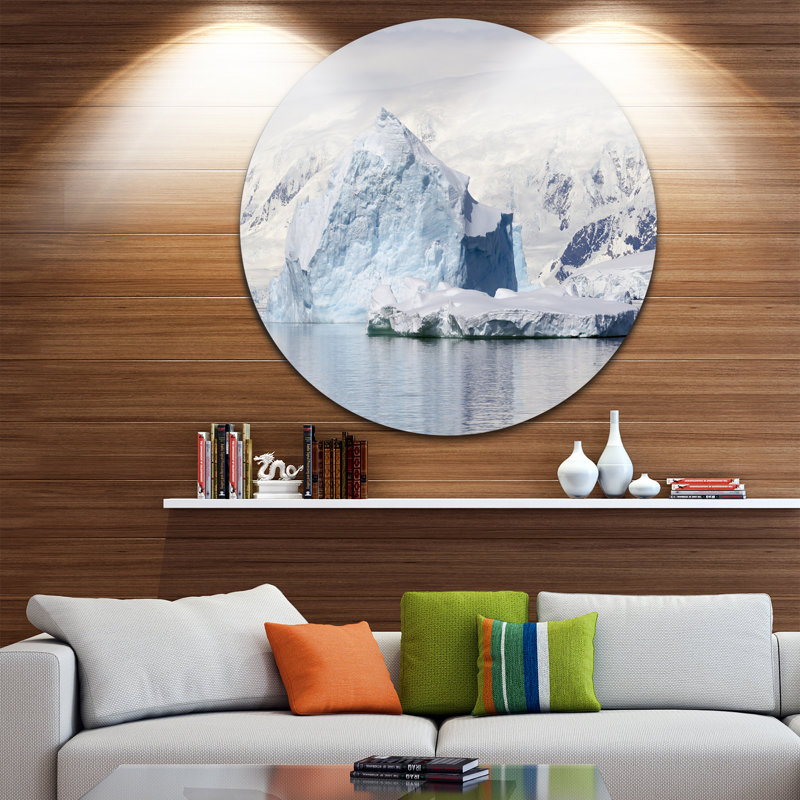 « antarctique montagnes », reproduction de photo sur métal, H 38 po x l 38 po x P 1 po