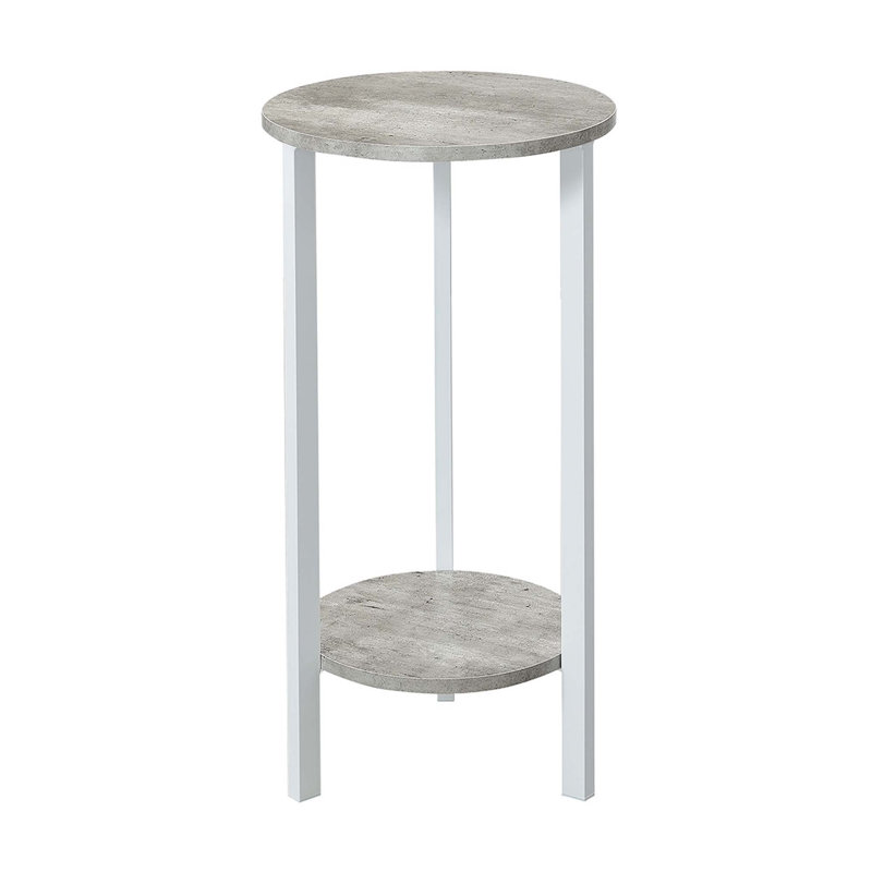 Support à plantes rond Migues, Faux bouleau / blanc, H 31,5 po x L 15 po x l 15 po