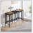 Modern Design Kitchen Dining Table Set with 3 Stools, Splicing Tabletop, and Convenient Hanging Stool Feature