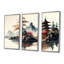 Aquarelle, paysage japonais I - ensemble d'art mural moderne sur toile-88084770-88084769