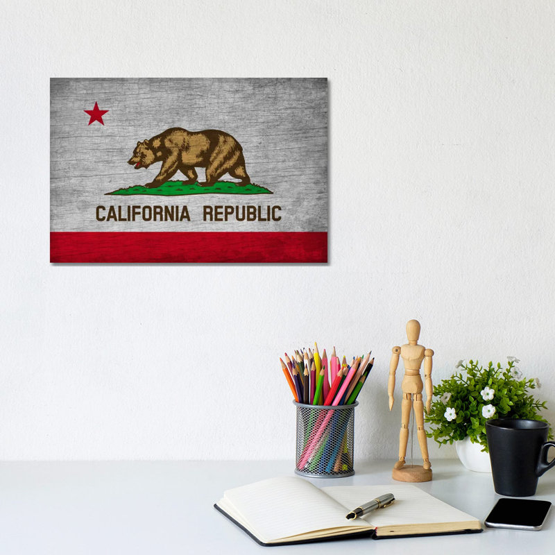 California State Flag - Wrapped Canvas Print, 20.32 cm H x 30.48 cm W