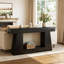 Console de style campagnard avec rangement, canapé rustique pour le vestibule et le salon, longue console étroite derrière le canapé, table de couloir polyvalente avec tablette ouverte