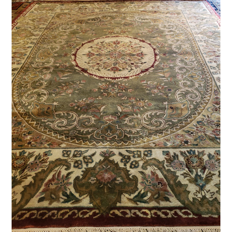 Tapis oriental en laine touffeté à la main Masuda, Rectangle 11 pi 6 po x 14 pi 6 po