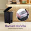Poubelle avec pédale Superio Slim 10,5 gallons avec couvercle, grande poubelle en plastique, poubelle pour salle de bain, cuisine, bureau, chambre à coucher, dortoir, patio, noir