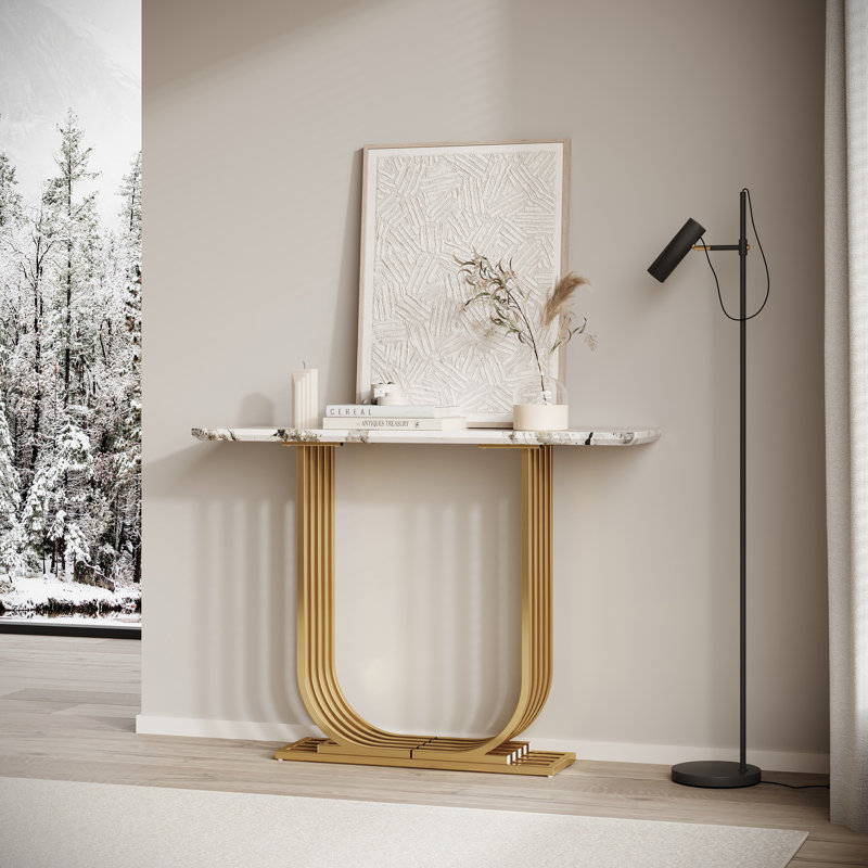 Console de comptoir en bois imitation marbre