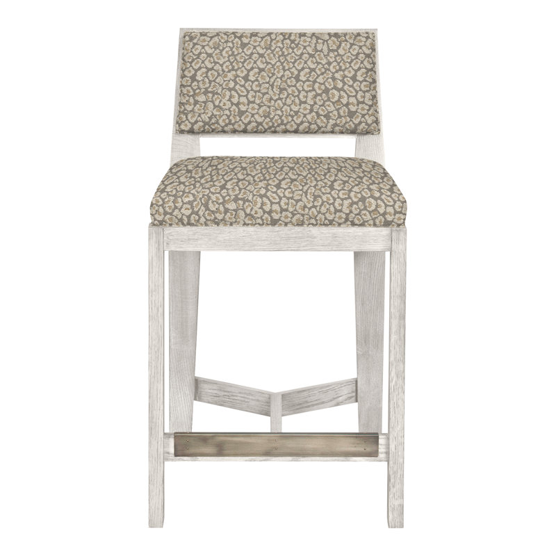 Scoville By Thom Filicia Upholstered Counter Stool with Solid Wood Frame, Casablanca, Vapeur Nadia