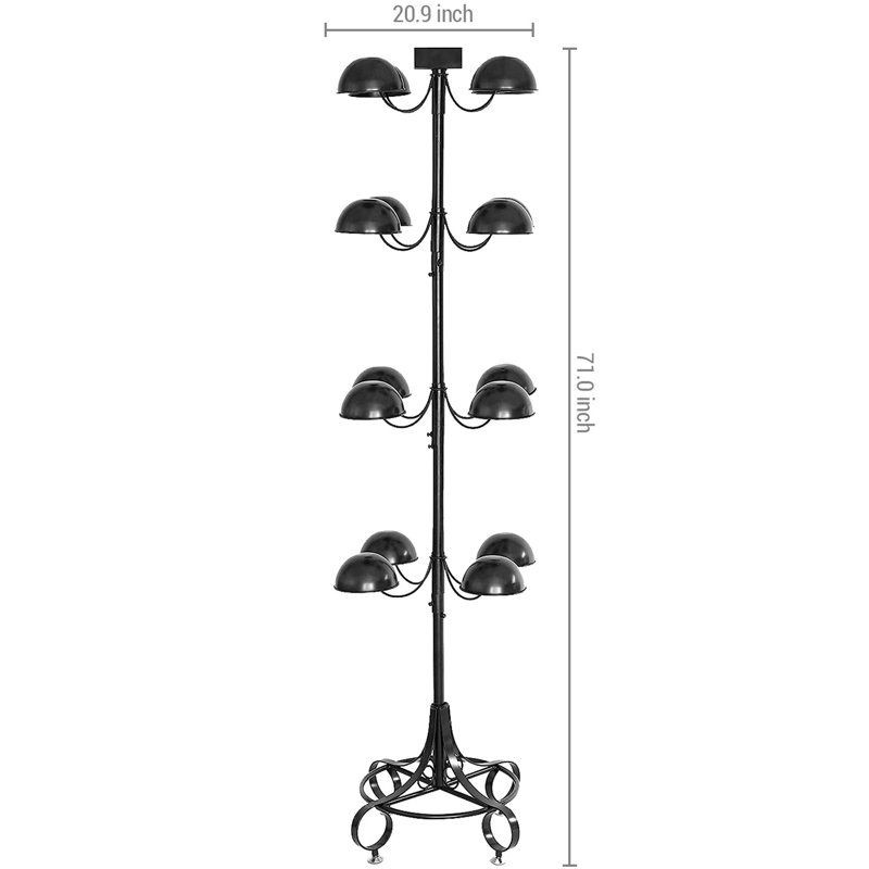 Iron Freestanding 16 - Hook Coat Rack