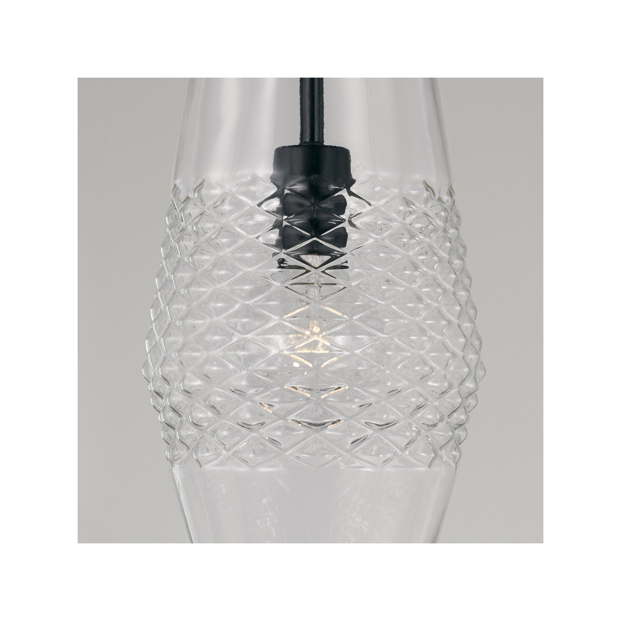 Single Light Glass Dimmable Pendant, Matte Black