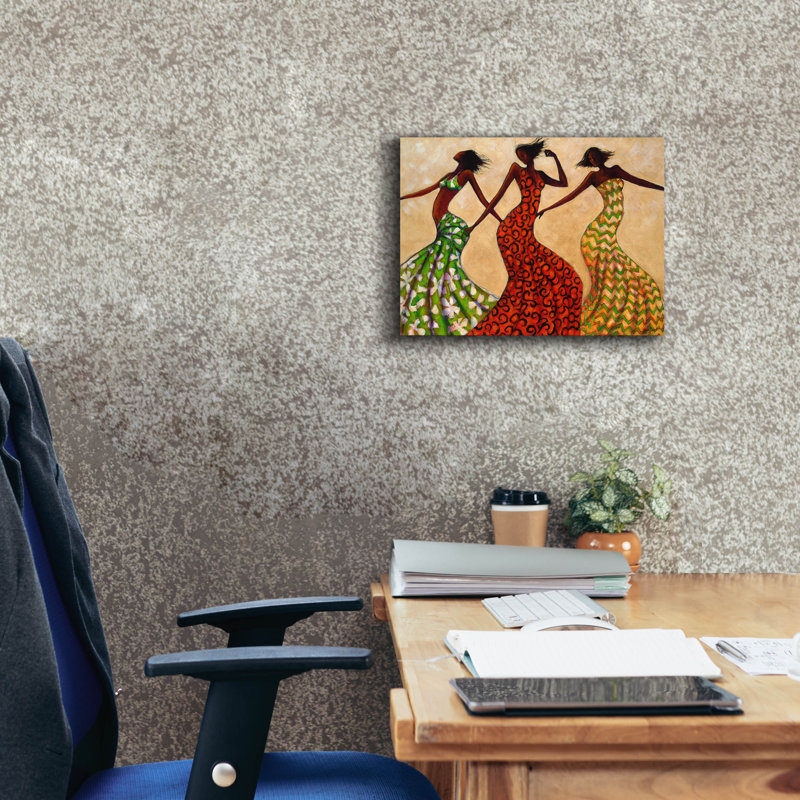 «Bungalow Rose» «Rhythm» par Monica Stewart, art mural sur toile, H 12 po x l 16 po x P 0,75 po
