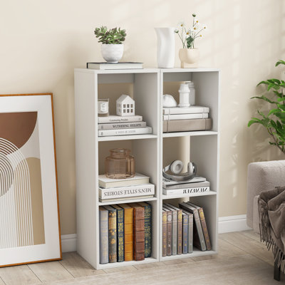 Bookshelf Modern Vertical Bookcase w/ Back Guardrail & Anti-tipping Kits