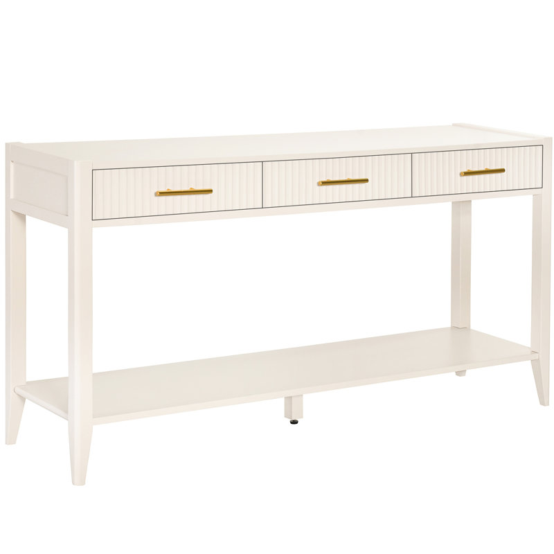 Console avec tiroirs à rayures verticales pour le soutien des espaces d'entrée et de couloir