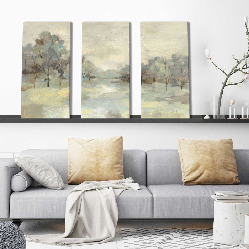 Paysage scénique - peinture sur toile tendue 3 pièces