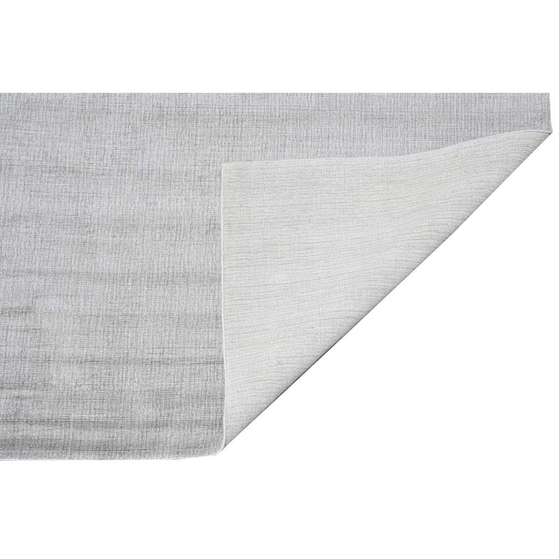 Silk Abstract Area Rug in Silver, Rectangle 9' x 12'