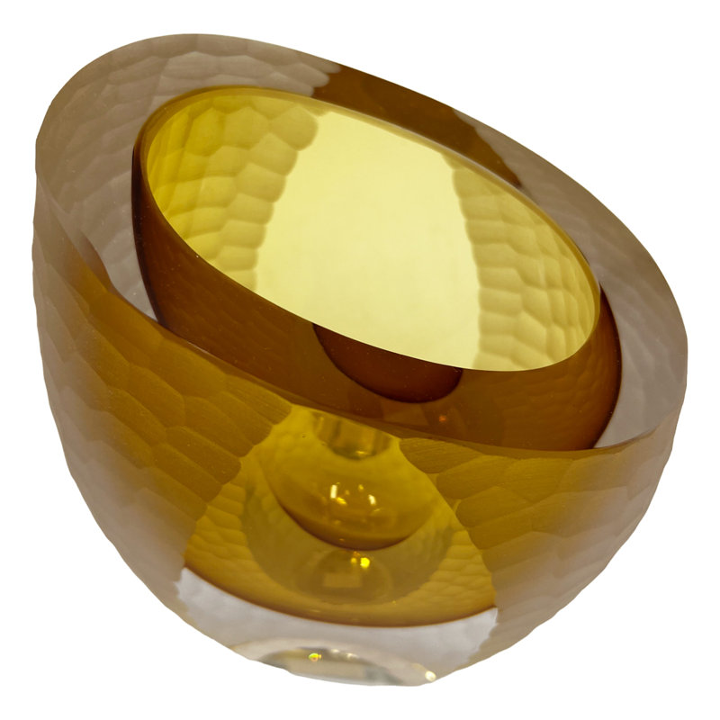 Hadeya Handmade Glass Table Vase – Amber Reptile Texture Decorative Accent