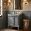 Meuble-lavabo autoportant 24 po avec lavabo en céramique, armoire de rangement avec cadre en bois massif et tablette de rangement 24 po-1498176464-1491601351
