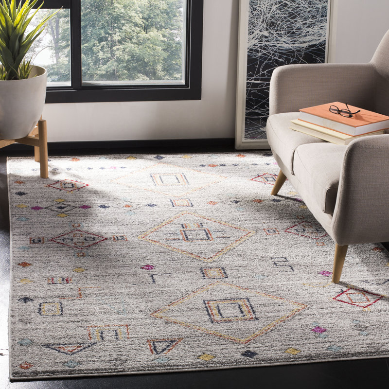 Tarbox Geometric Hand Woven Area Rug, Rectangle 183 x 274 cm